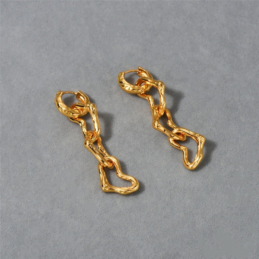 Stylish Heart Pendant Earrings