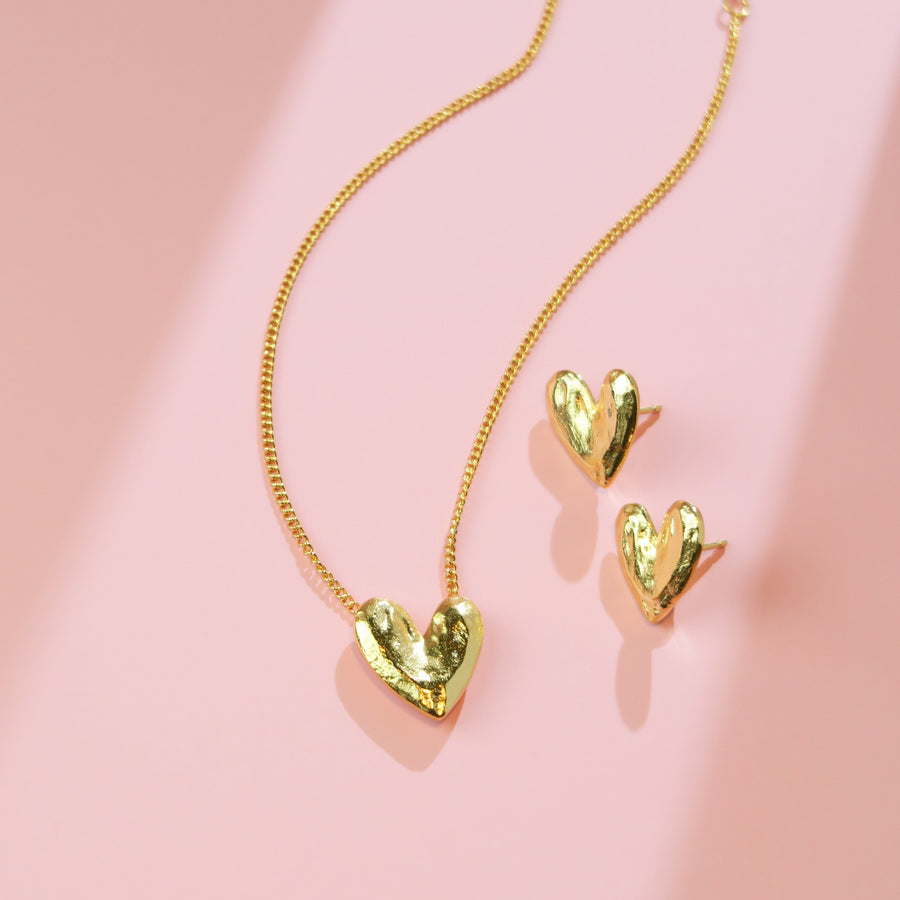 Splendide Collier Coeur en Vermeil