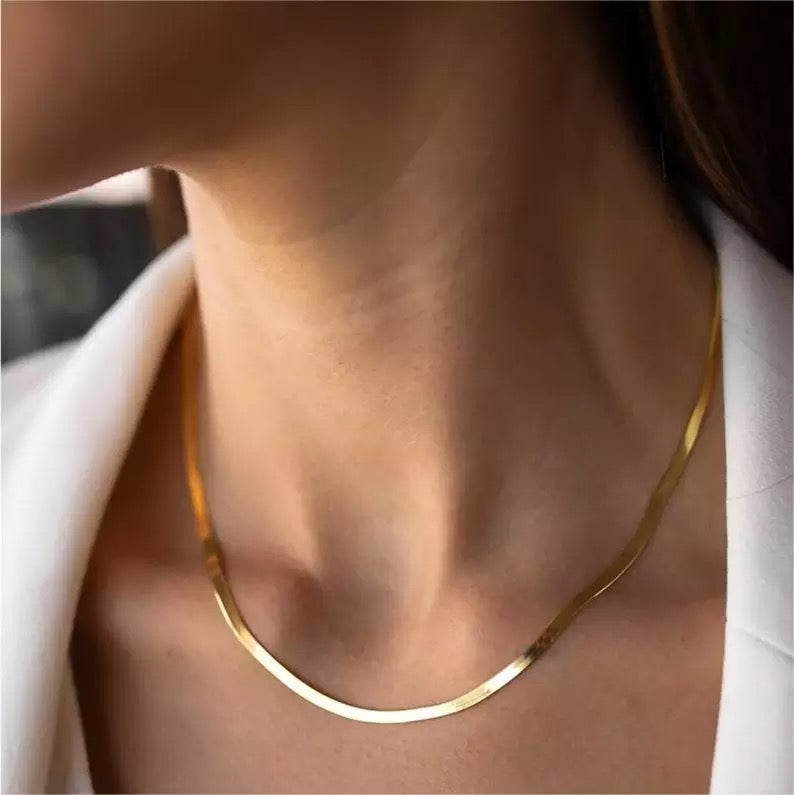 Collier Chaîne Os de Serpent en Or Vermeil